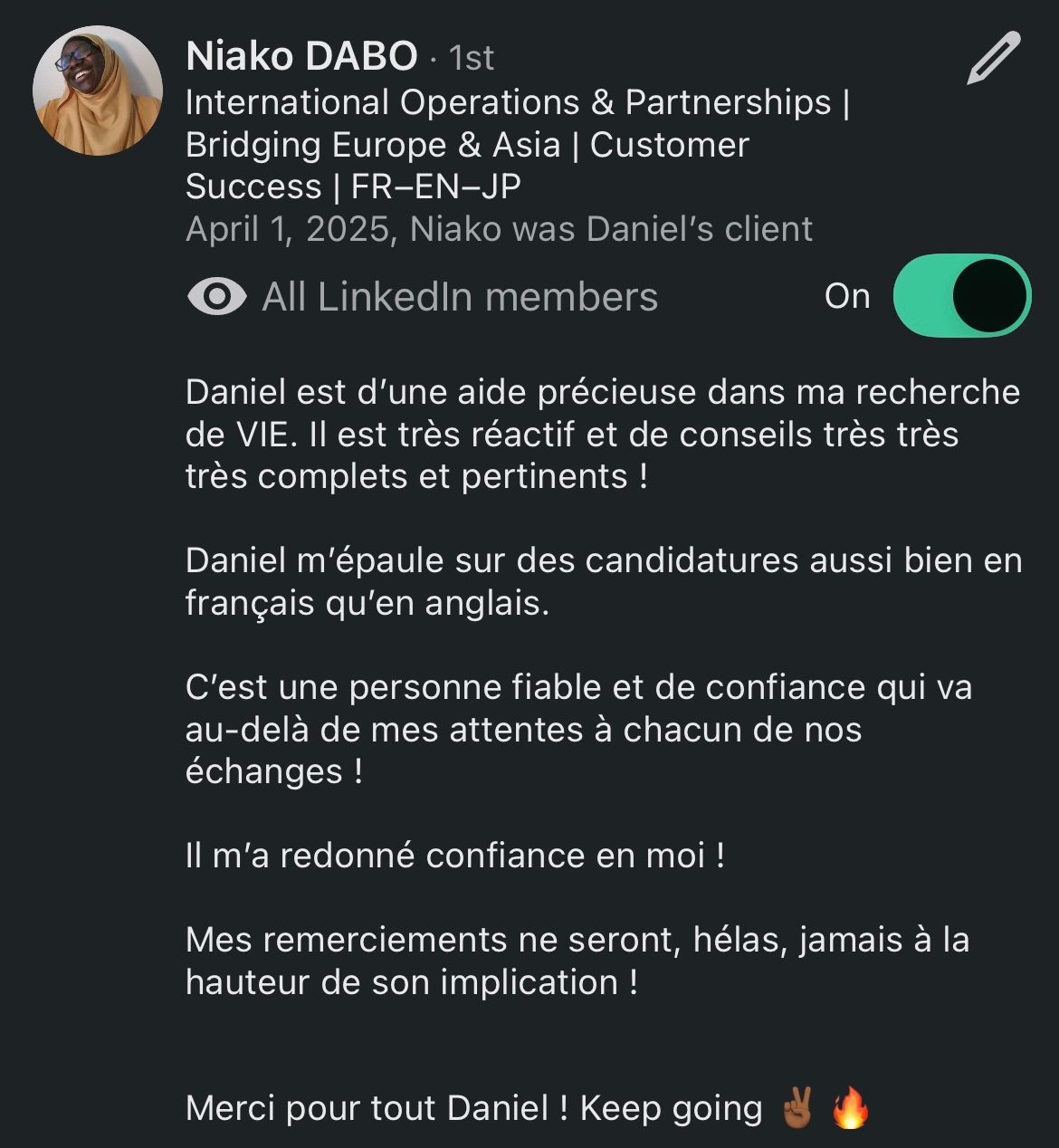 Recommandation LinkedIn
