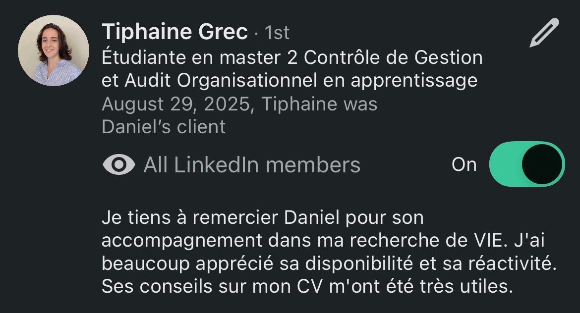 Recommandation LinkedIn