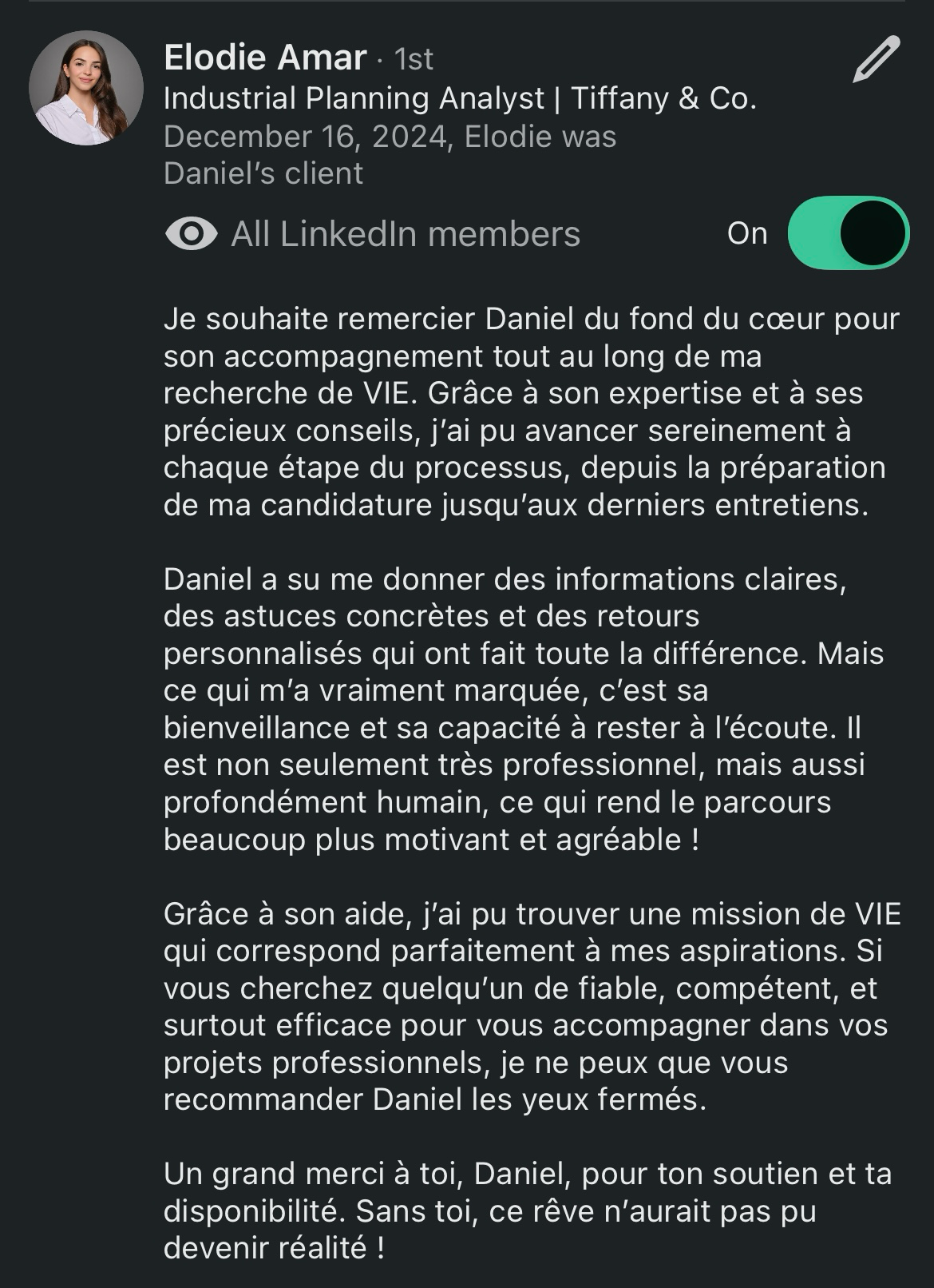 Recommandation LinkedIn