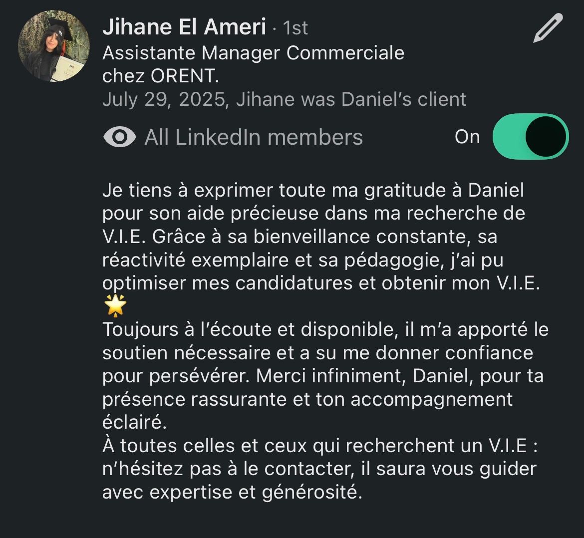 Recommandation LinkedIn