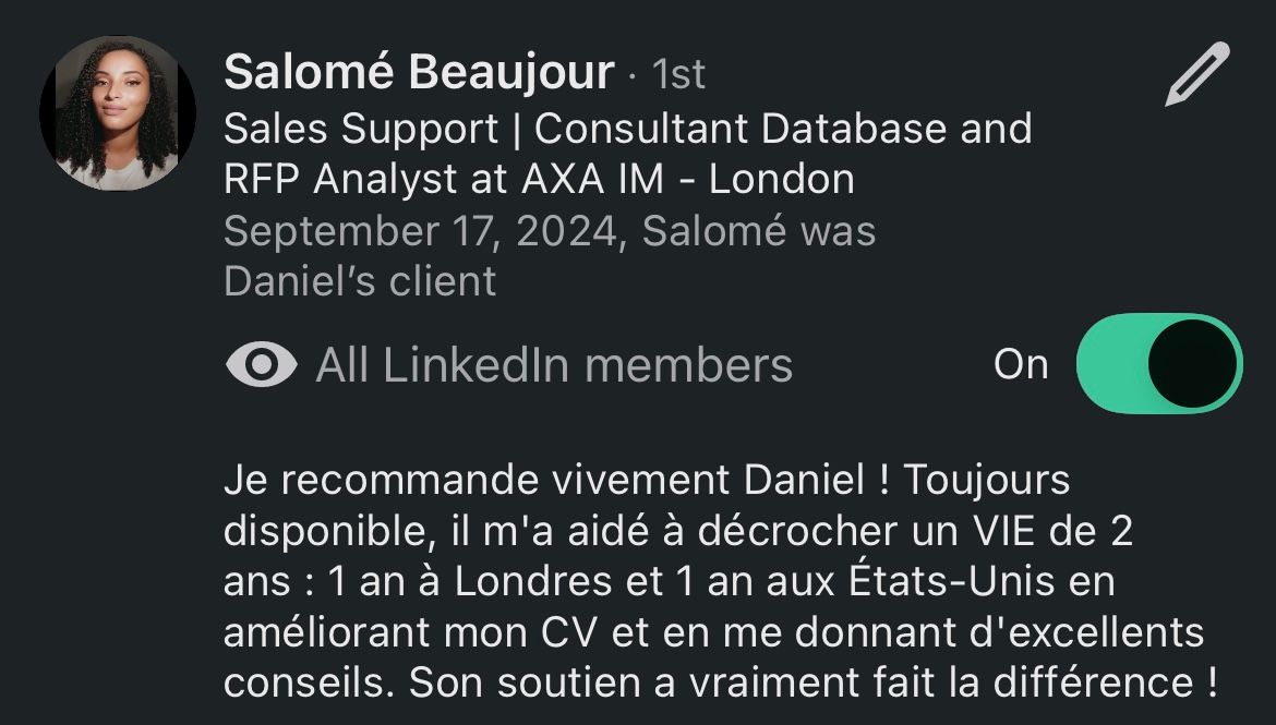 Recommandation LinkedIn