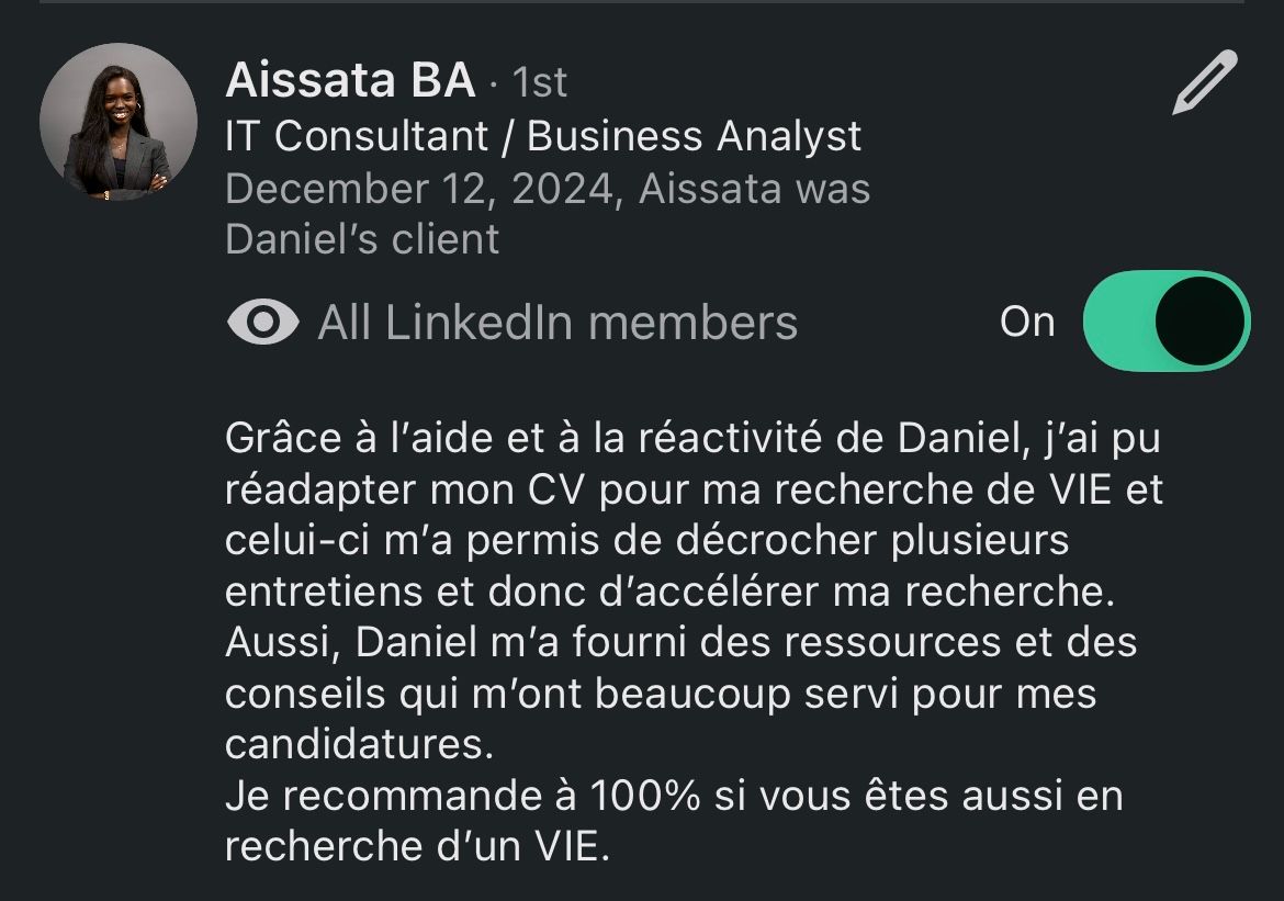 Recommandation LinkedIn