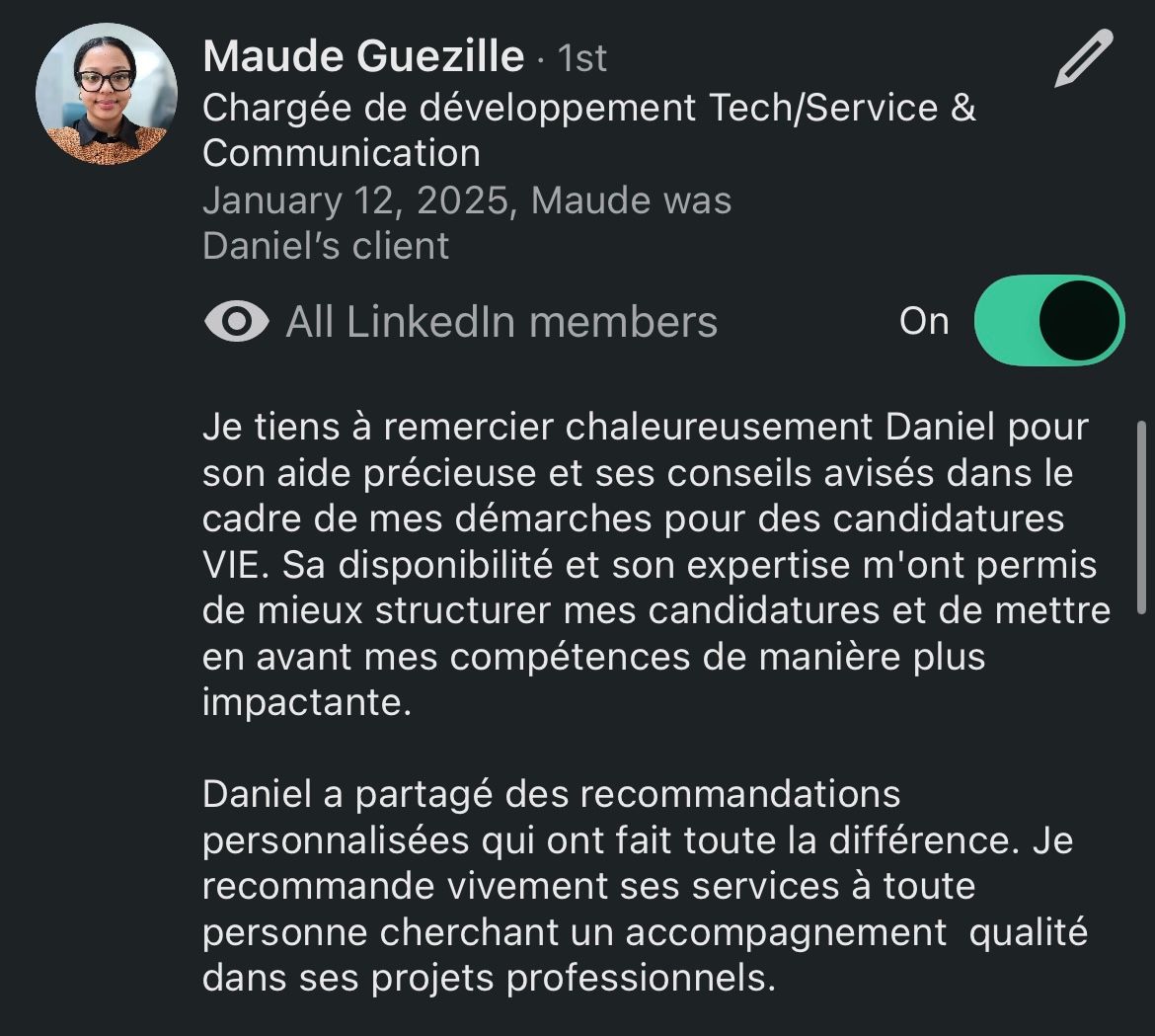 Recommandation LinkedIn