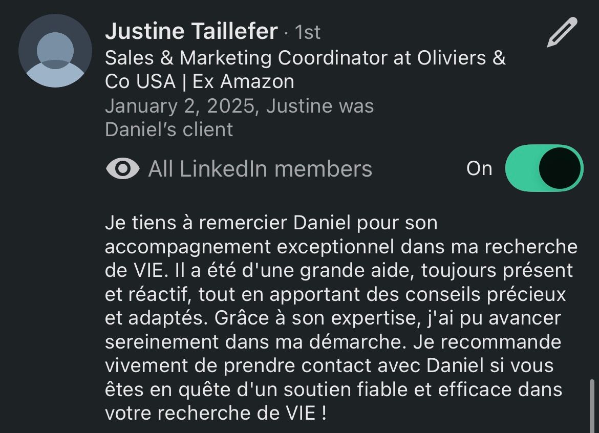 Recommandation LinkedIn