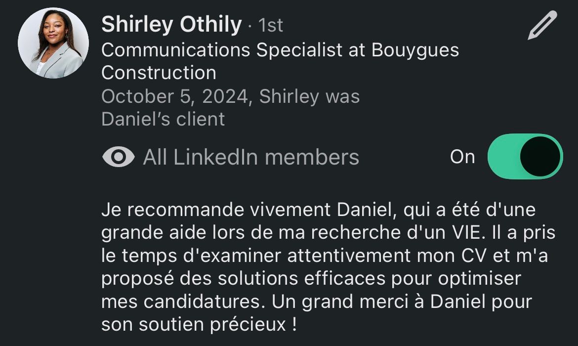 Recommandation LinkedIn