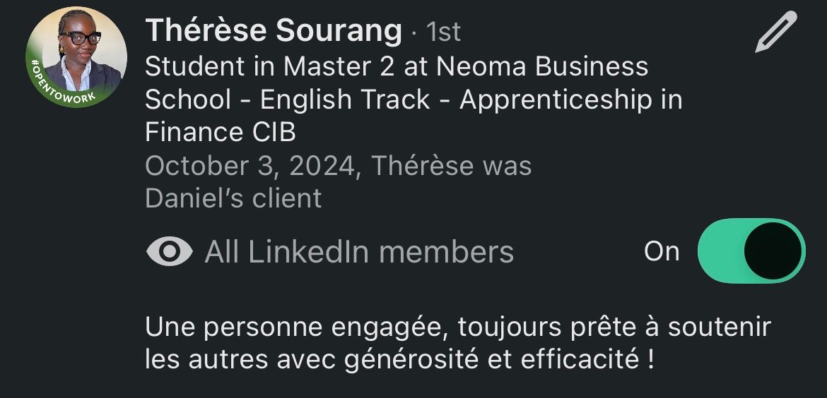 Recommandation LinkedIn