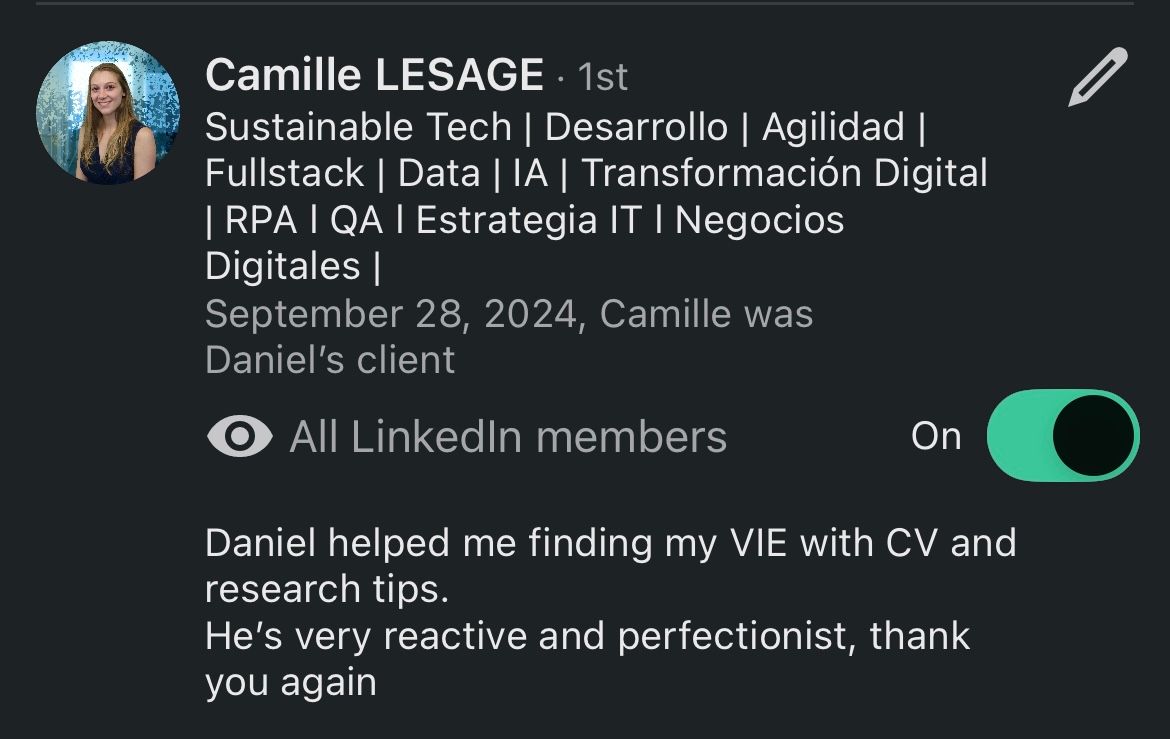 Recommandation LinkedIn