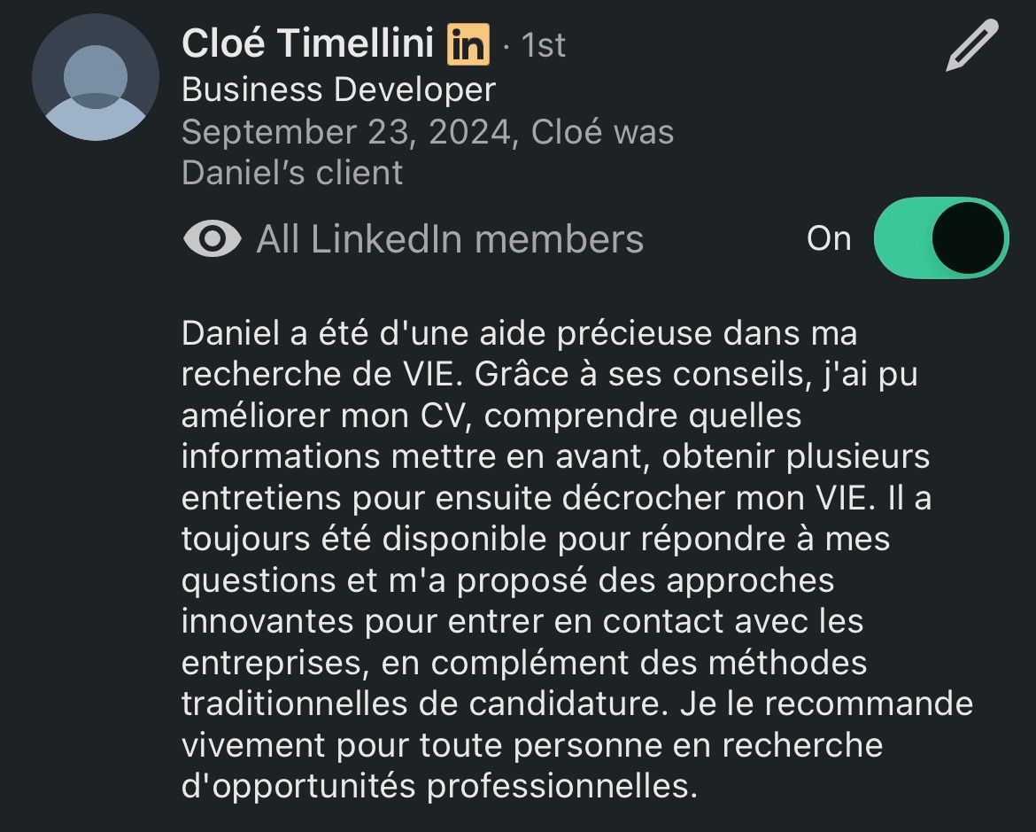 Recommandation LinkedIn