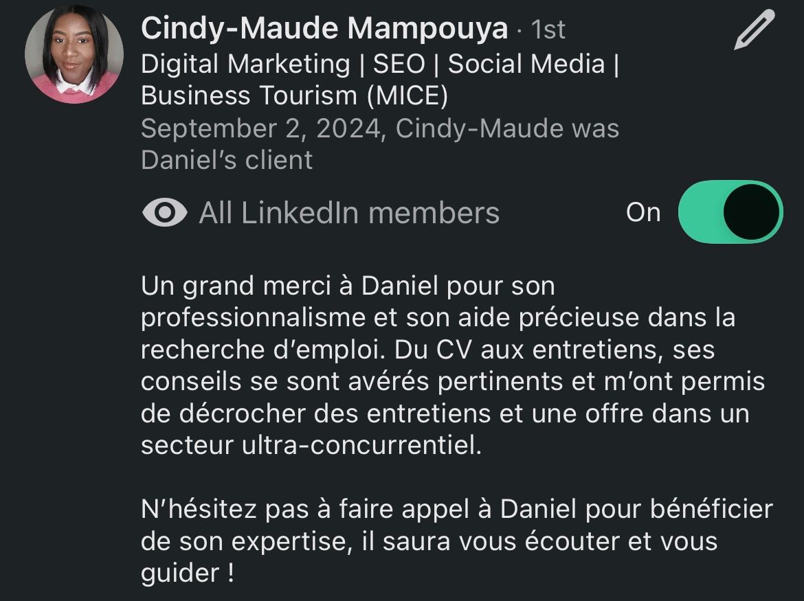 Recommandation LinkedIn