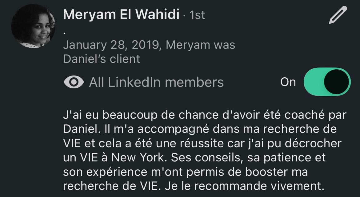 Recommandation LinkedIn