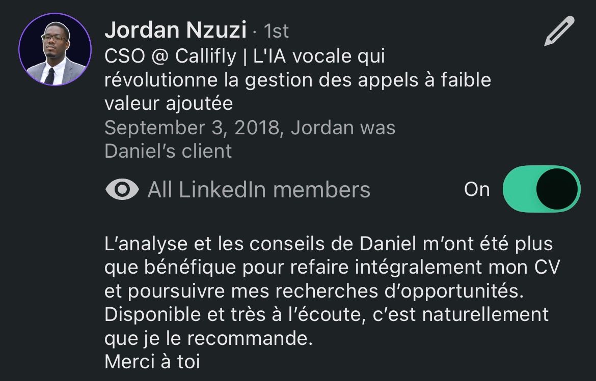 Recommandation LinkedIn