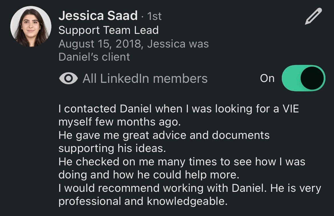 Recommandation LinkedIn