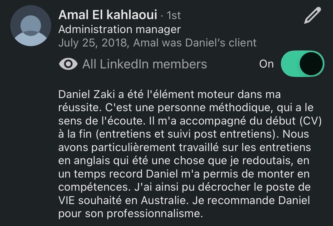 Recommandation LinkedIn