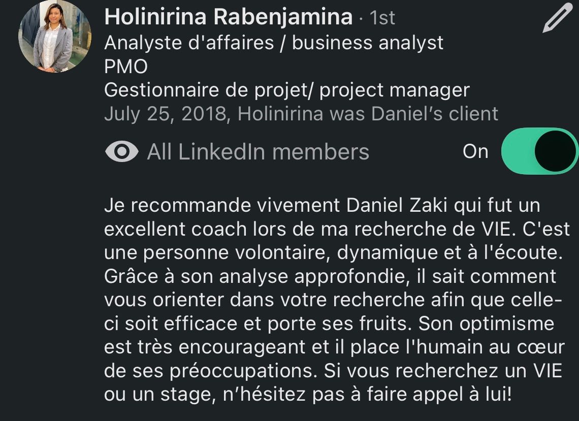 Recommandation LinkedIn
