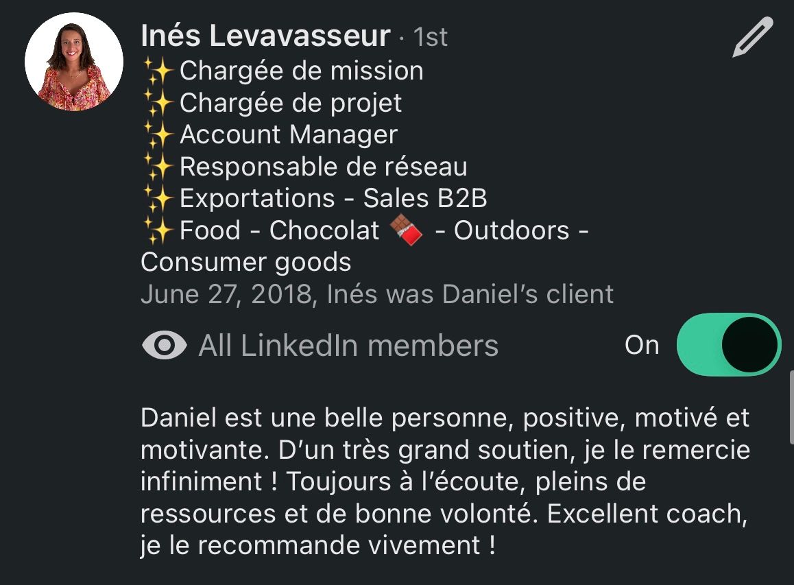 Recommandation LinkedIn