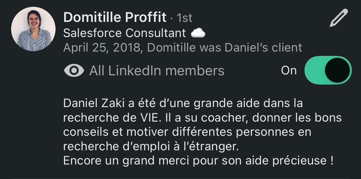 Recommandation LinkedIn
