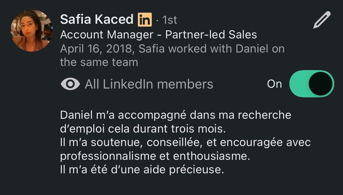 Recommandation LinkedIn