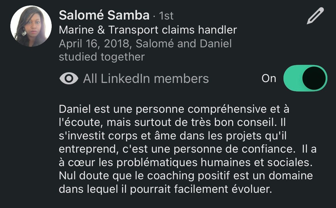 Recommandation LinkedIn